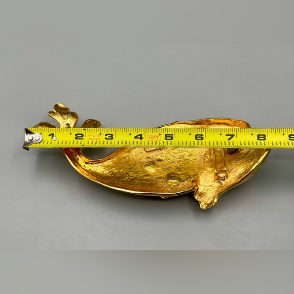 Christopher Ross Sculpture Goldfish Belt Buckle 1987, 24kt Gold Plate, Glass Eye - Picture 10 of 12
